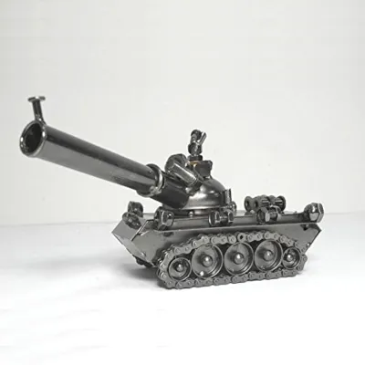 Military Brass Antique Finish Tank, Decorative Showpiece Gift Set